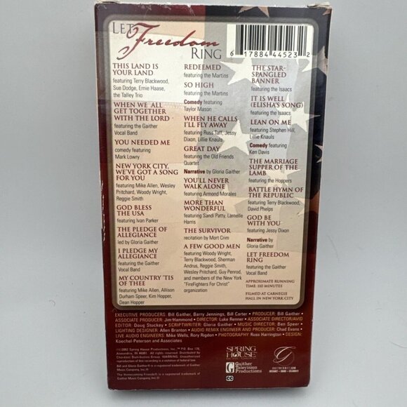 Gaither and Friends - Let Freedom Ring (VHS, 2002) H2 - Picture 2 of 3